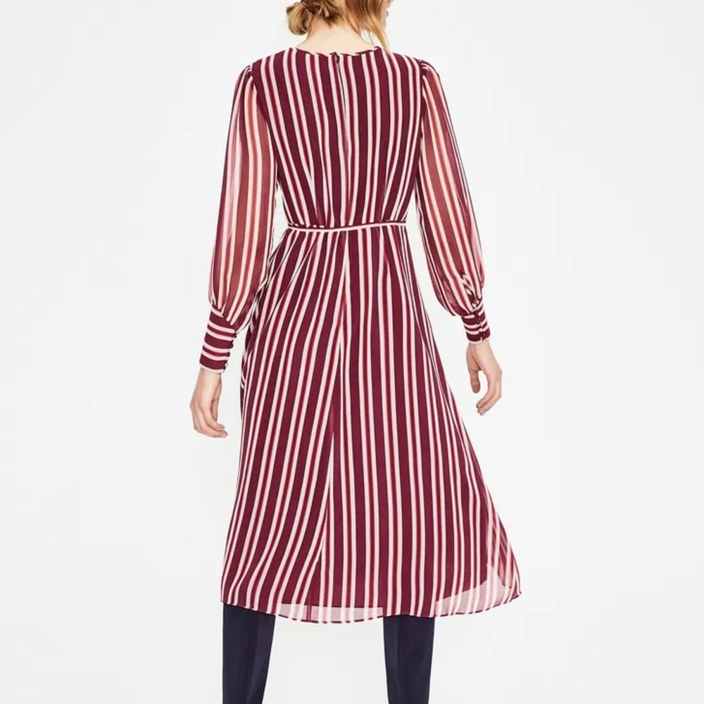 BODEN Alba Midi Dress Mulled Wine Size 4 - Picture 2 of 10